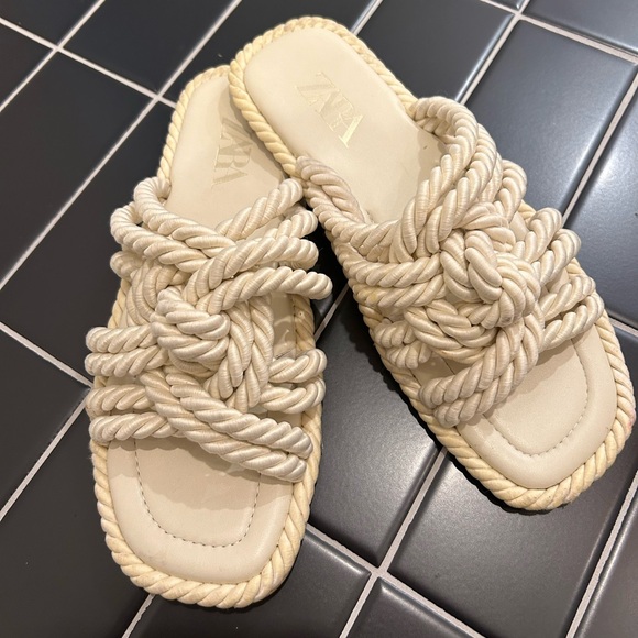 Zara Macrame Flip Flops Zara Shoes Zara Macrame Sandals Sz4w9 Poshmark